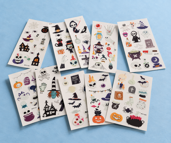Glow in the dark halloween temporary tattoos