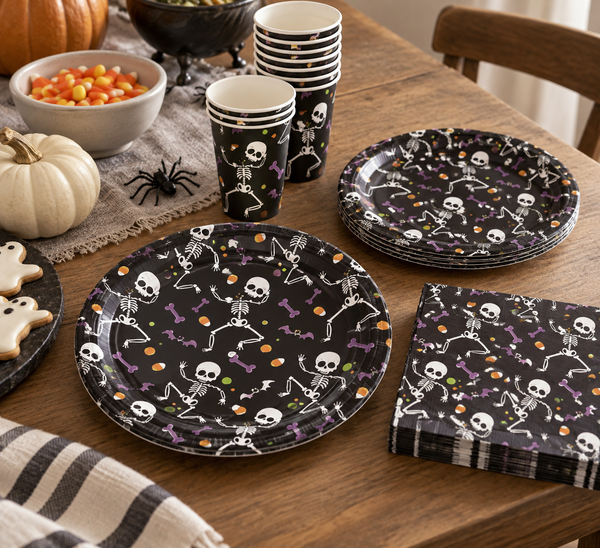 Halloween paper plates - Skeleton editiom