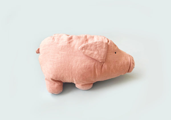 Peluche cerdito de lino extra grande