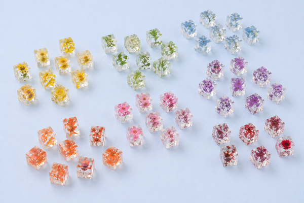 Muestra en resina - Puzzle colores floral